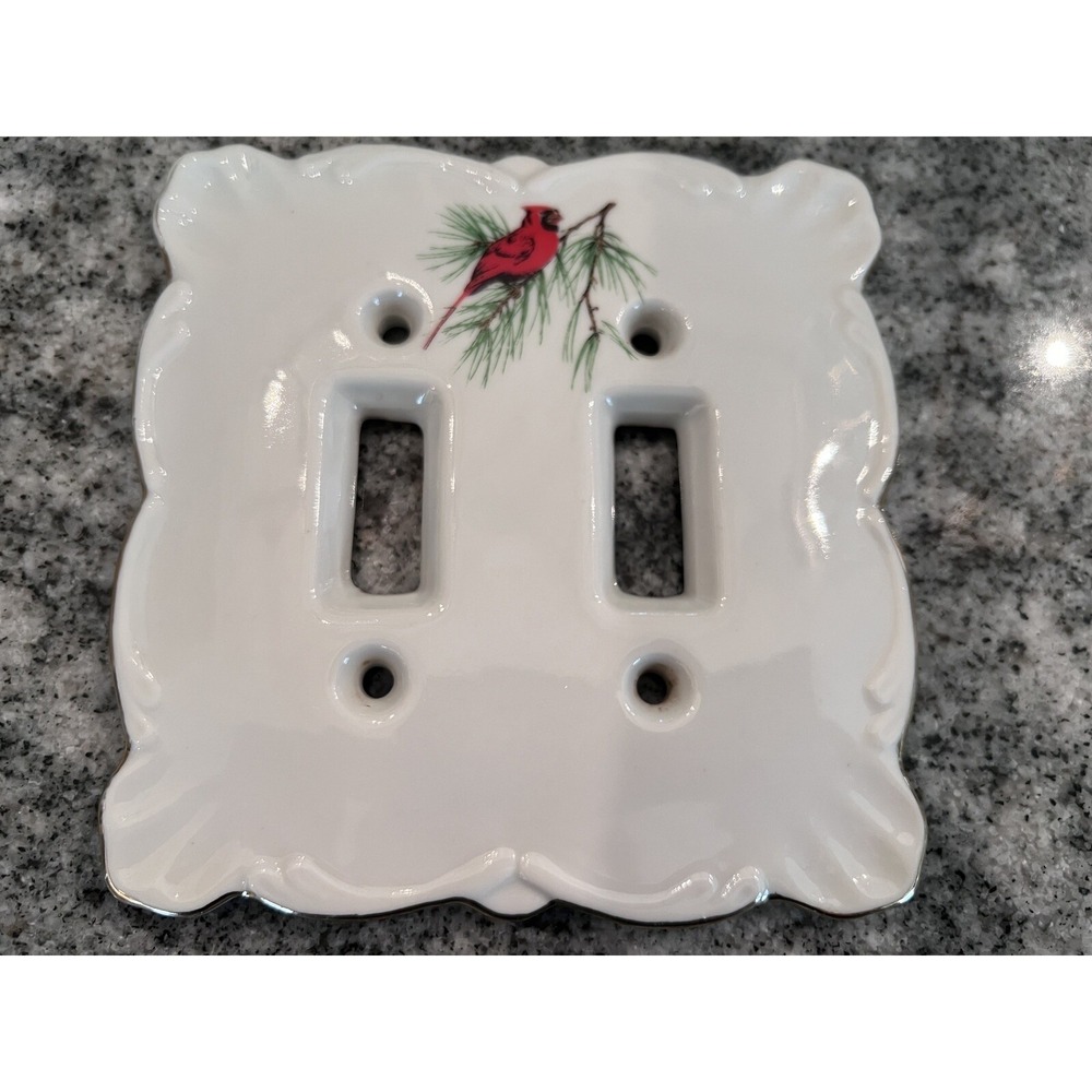 Hazel D Ammerman Studios, Double Light Switch Plate Cover, Hand Painted, Bird